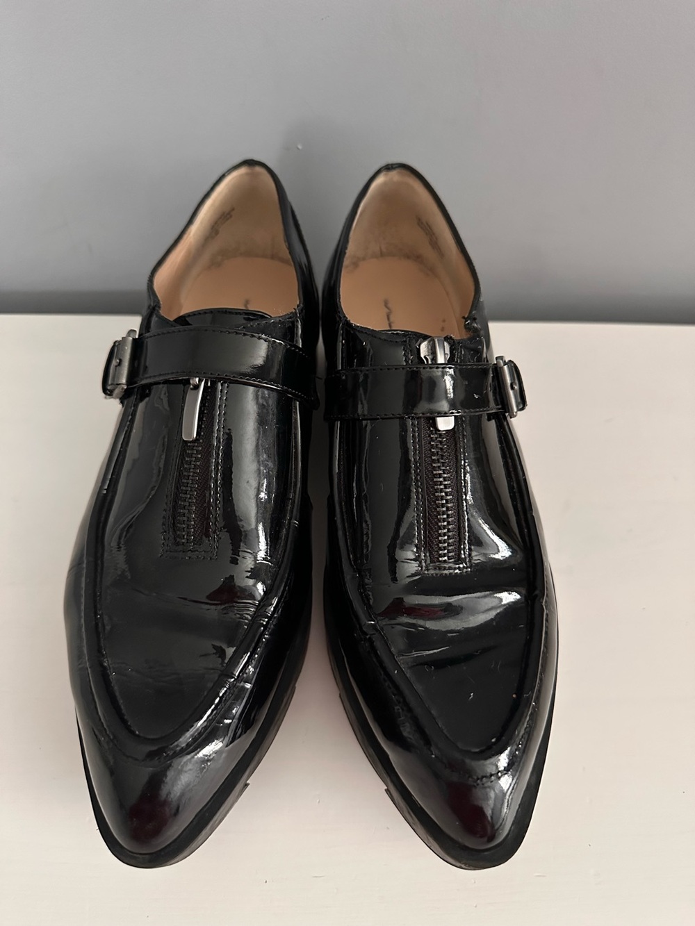 WILLIAM RAST - Women’s, Patent, Leather, Black, Lug, Chunky Velcro & Zipper, 9